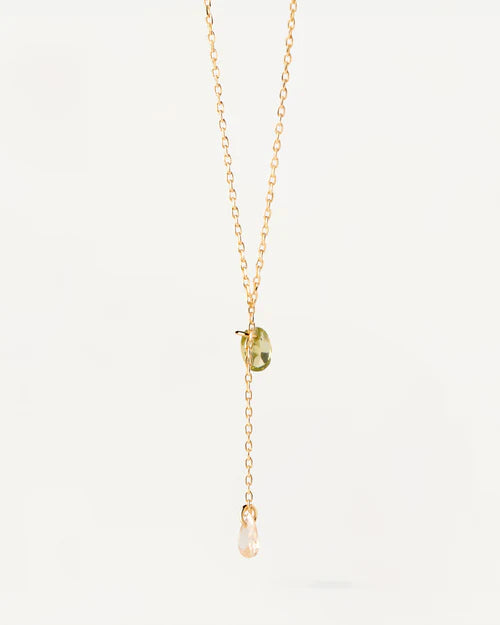 Collana Donna PDPaola Argento Dorato 925 Zircone Verde Rosa CO01-863-U