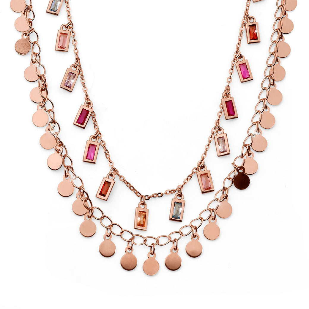 Collana Donna Maria Cristina Sterling Argento Rosè 925 Multifilo Zirconi G3942R