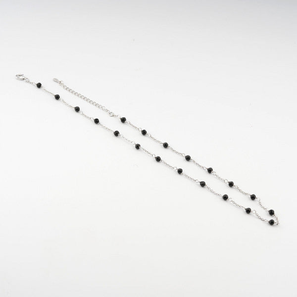 Collana Donna Cameo Italiano Argento Bianco 925 Pietre Nere CCP45-B NERO