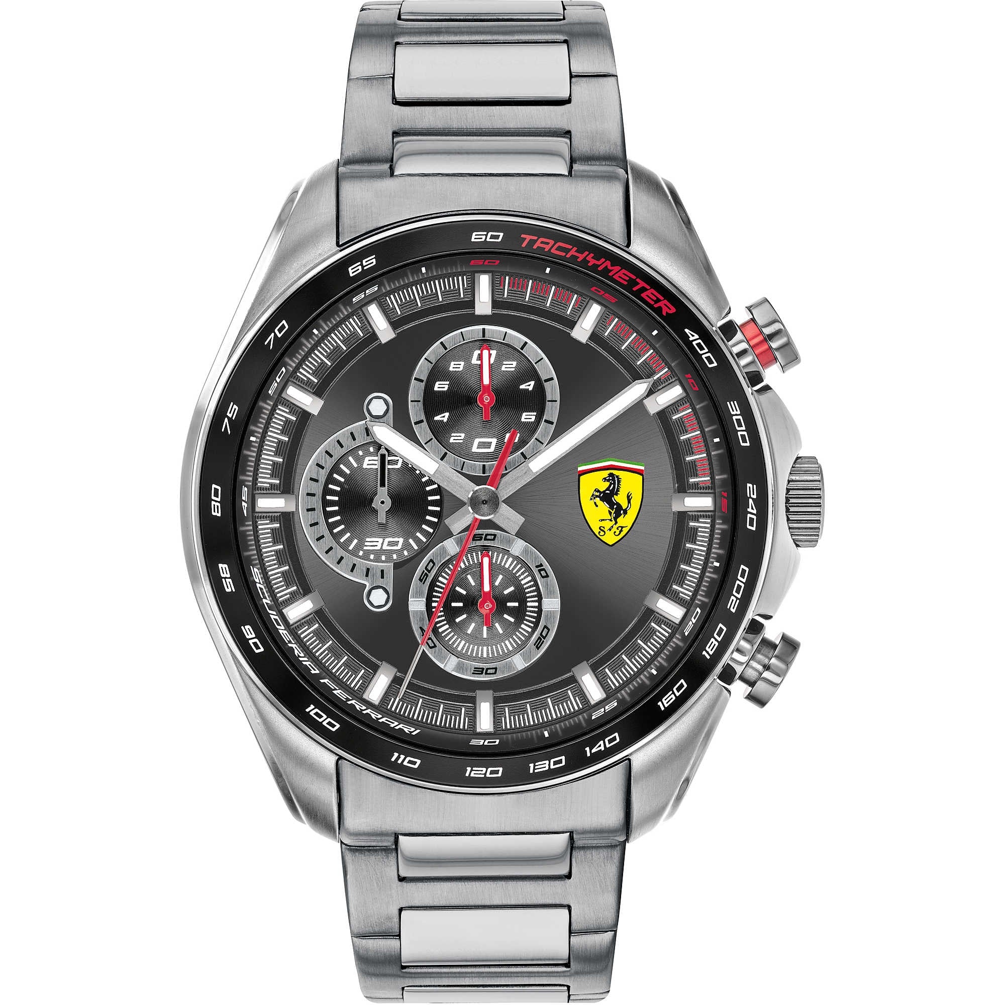 Orologio Uomo Ferrari Acciaio Quarzo Cronografo Nero Rosso FER0830652