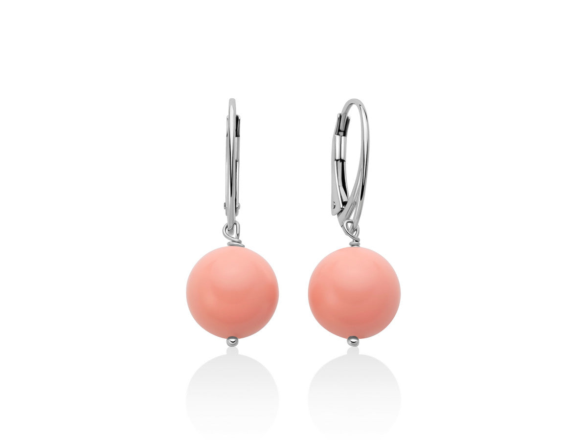 Orecchini Donna Argento 925 Pendenti Miluna Pasta Di corallo Rosa Monachella PER2822