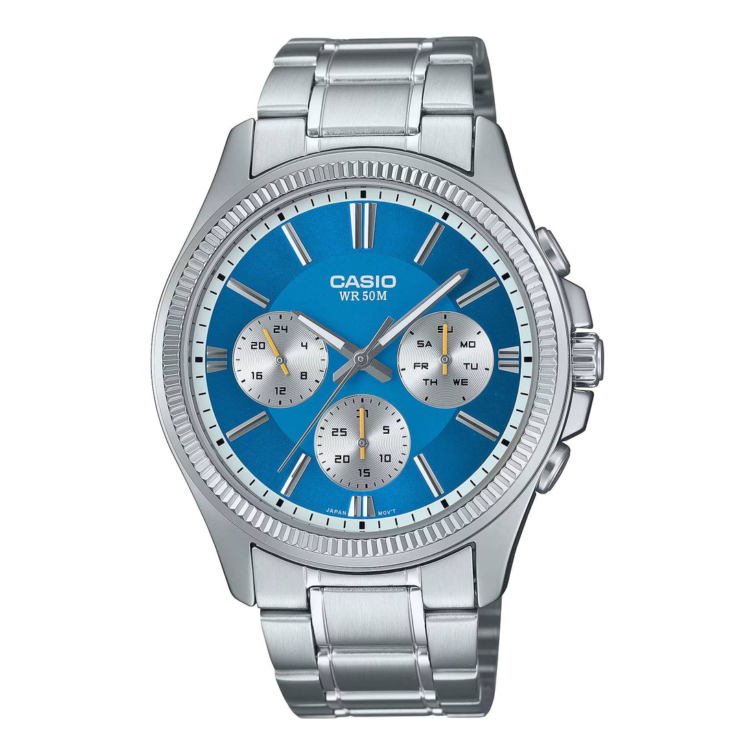 Orologio Uomo Casio Acciaio Celeste Quarzo Multifunzione MTP-1375PD-2A2VEF