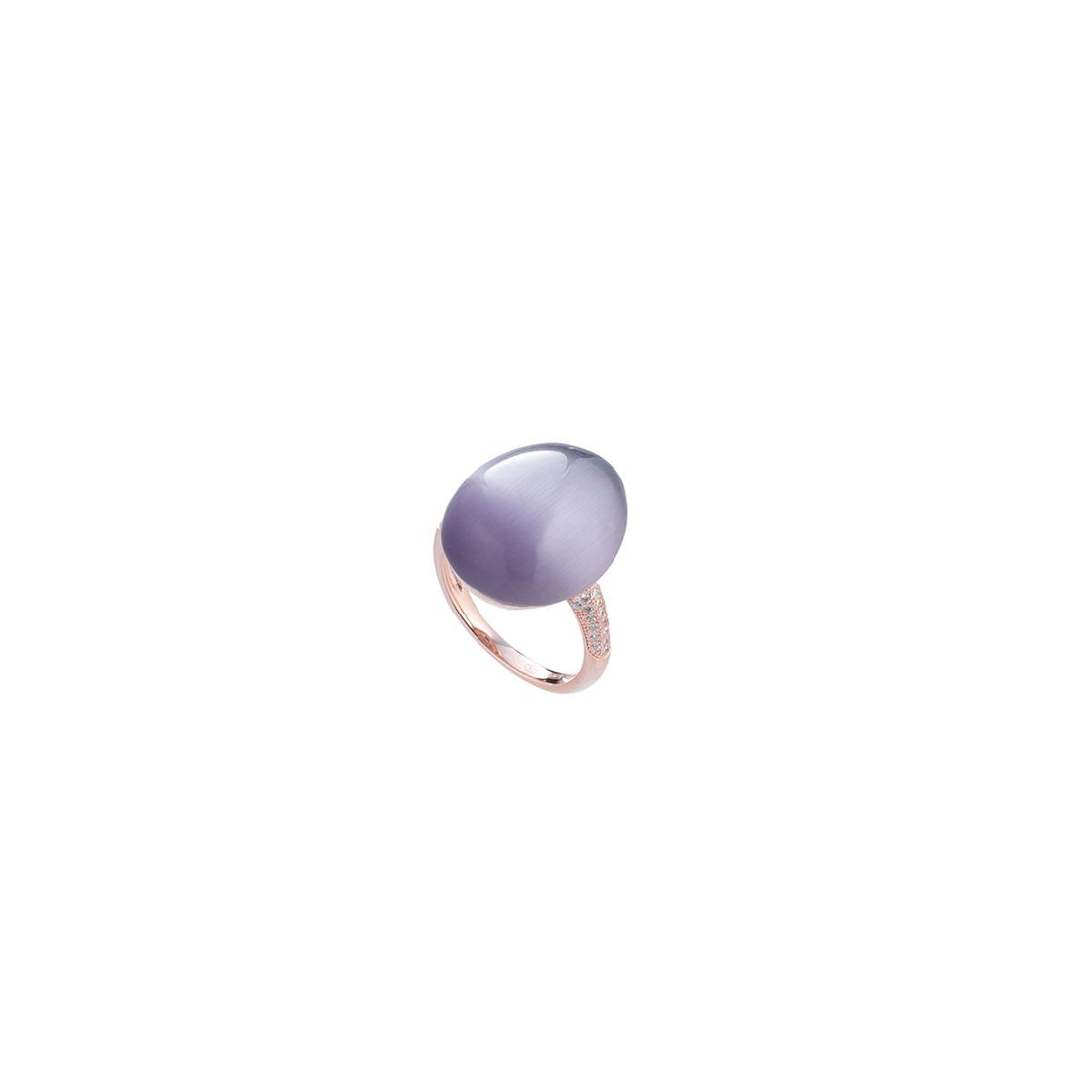 Anello Tsars in Argento con  cristallo di rocca viola – Olga – R1149V