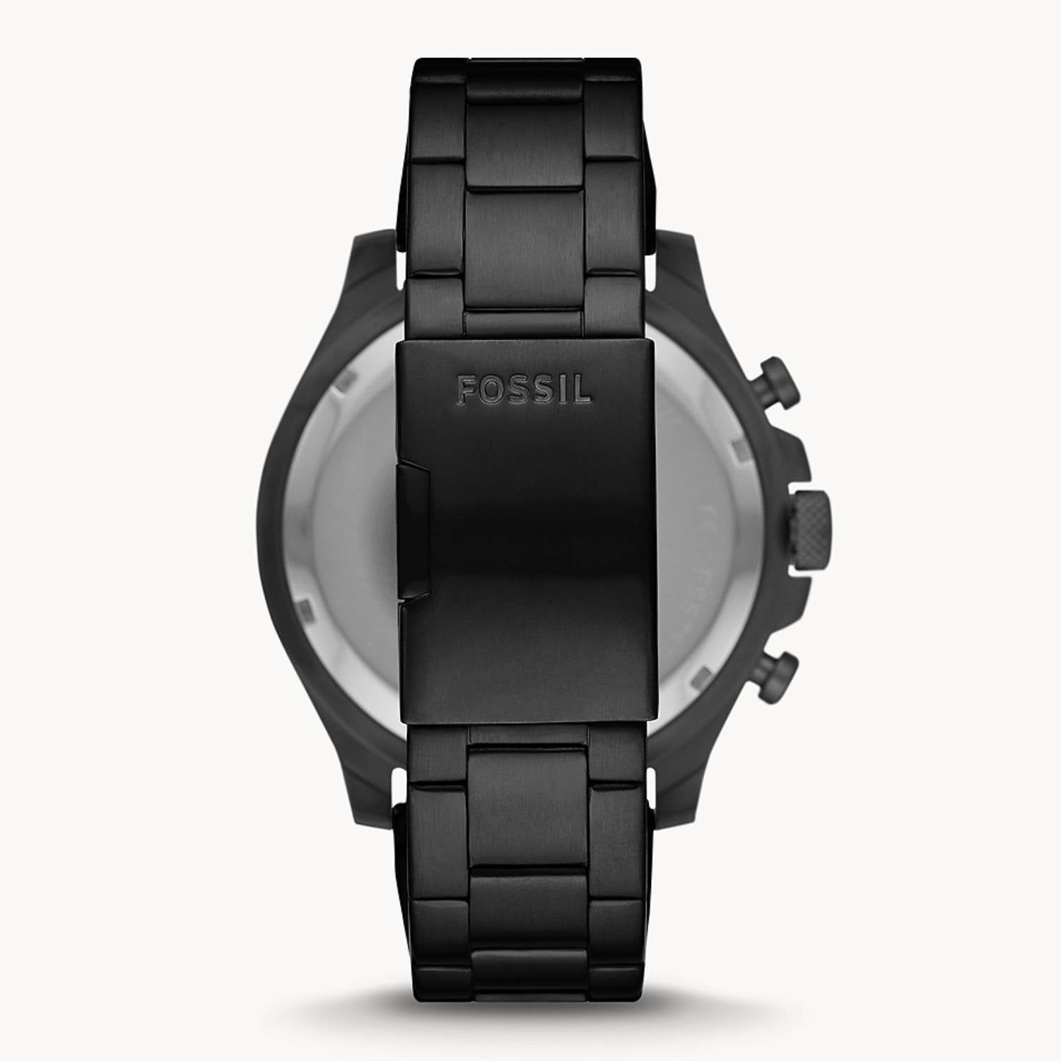 Orologio Uomo Acciaio Fossil Cronografo Quarzo Nero Data 45 mm 5 ATM FS5754