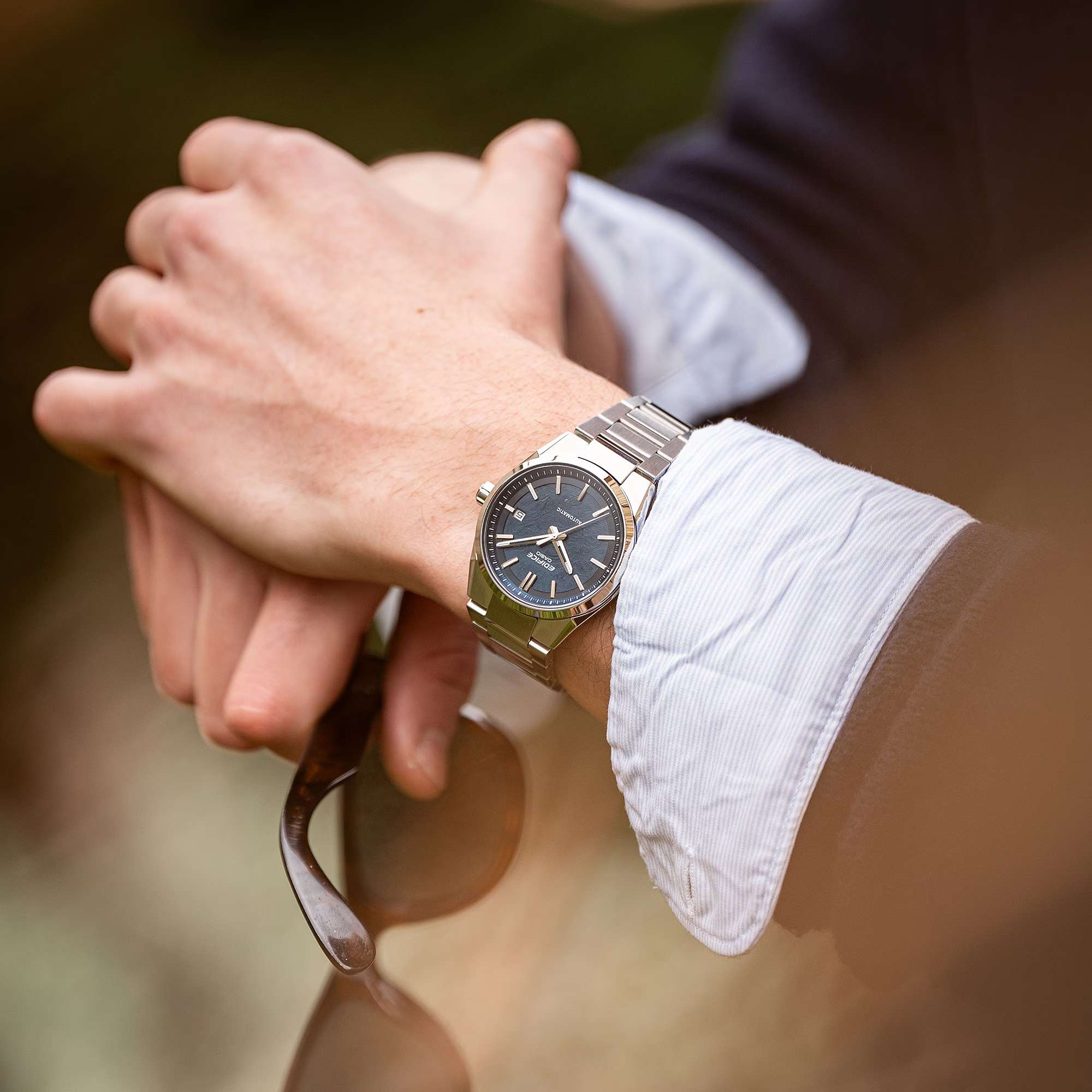 Orologio Uomo Casio Edifice Acciaio Blu Automatico EFK-110D-2AER