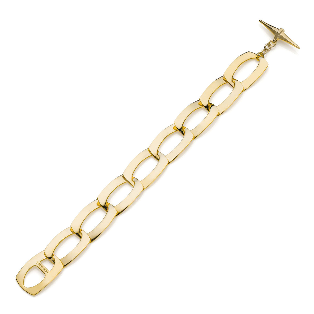 Bracciale Donna Unoaere Bronzo Dorato Catena Schiacciata Dinamica 555876
