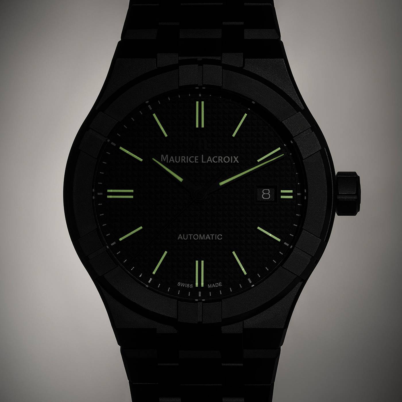 Orologio Uomo Maurice Lacroix Aikon Ceramica Nera Data Automatico AI6008-CRM22-330-2