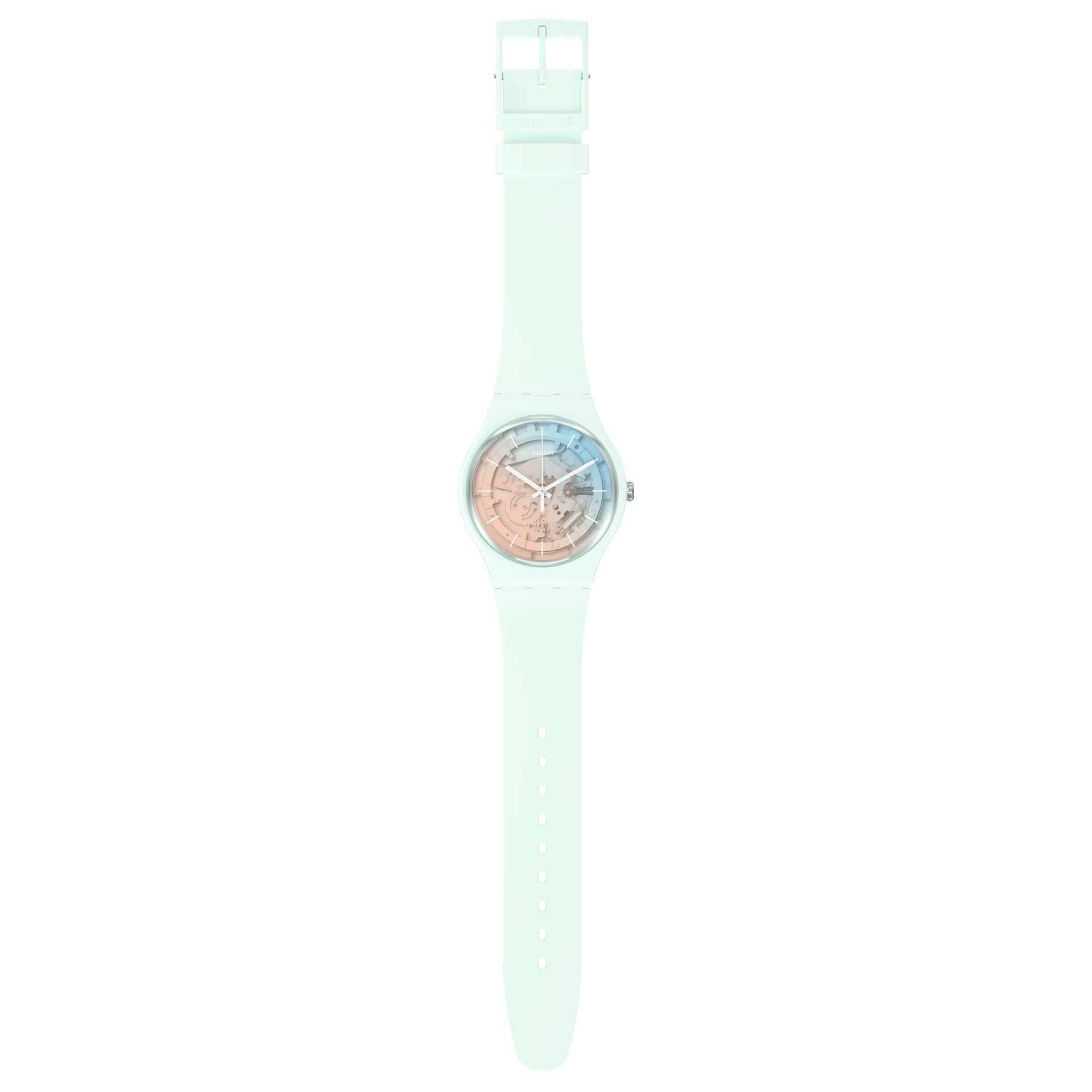 Orologio Unisex Swatch Fleetingly Iceblue Quarzo Solo Tempo Scheletrato SO32S101