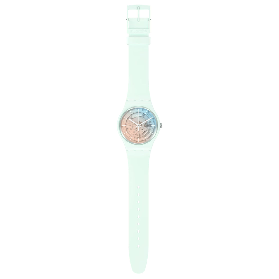 Orologio Unisex Swatch Fleetingly Iceblue Quarzo Solo Tempo Scheletrato SO32S101