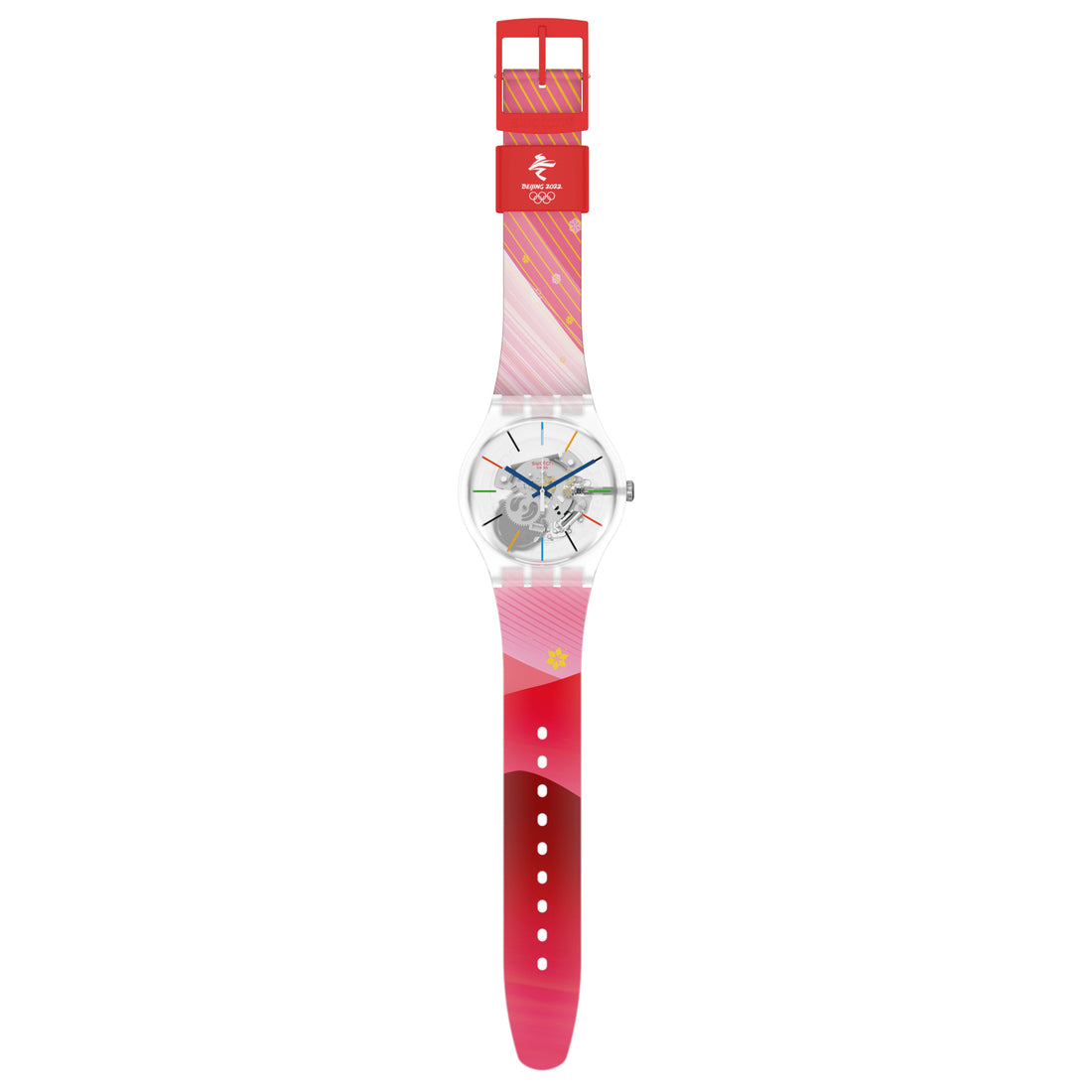 Orologio Donna Swatch Quarzo Solo Tempo Olympics Rosa Scheletrato SO29Z105