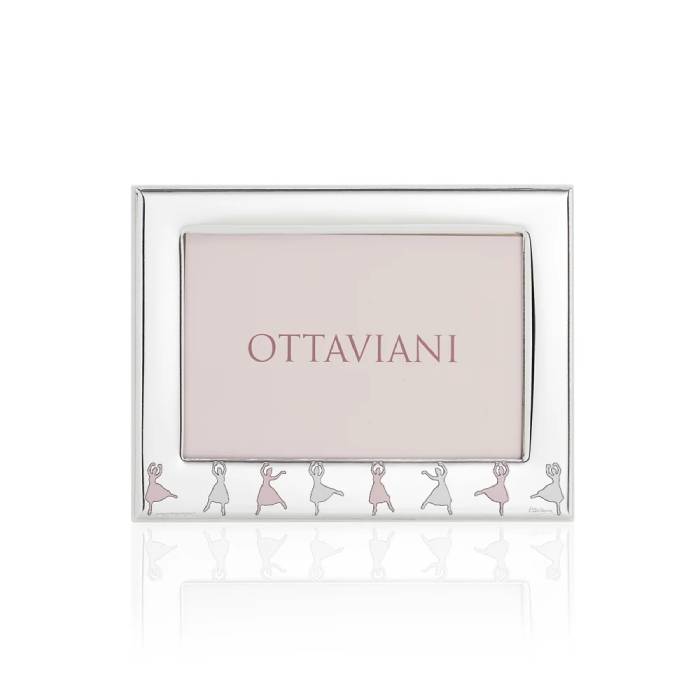 Portafoto Ottaviani Argento 999 Bimba Nascita 10x15 Ballerine 7020BR