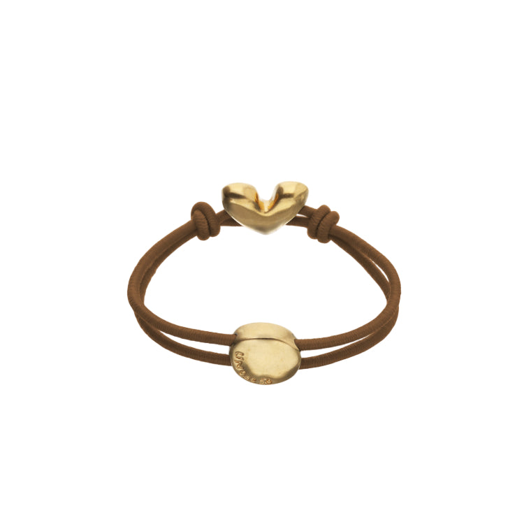 Bracciale Donna Uno De 50 Filo Elastico Marrone Cuore Placcato Oro 18 Kt PUL2641MARORO0M