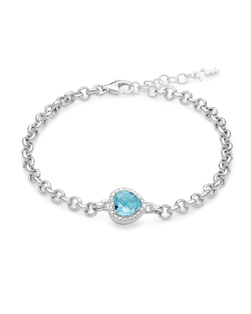 Bracciale Donna Miluna Argento 925 e topazio azzurro a cuore BRD908