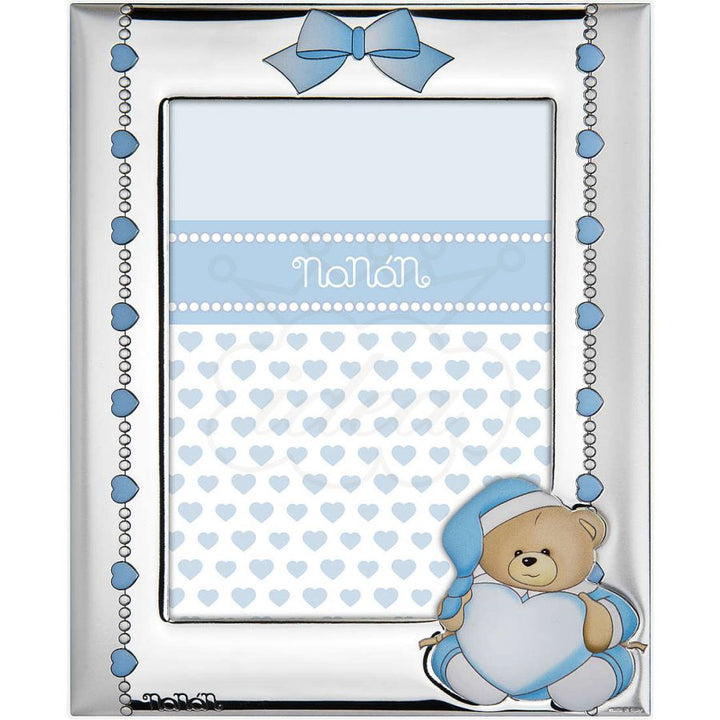 Cornice Argento Bambino Nanan Celeste cm 13X18 NCO0004