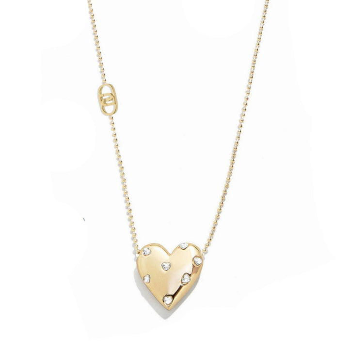 Collana Donna Liu Jo Acciaio Dorato Cuore Bombato Zirconi Bianchi LJ2761