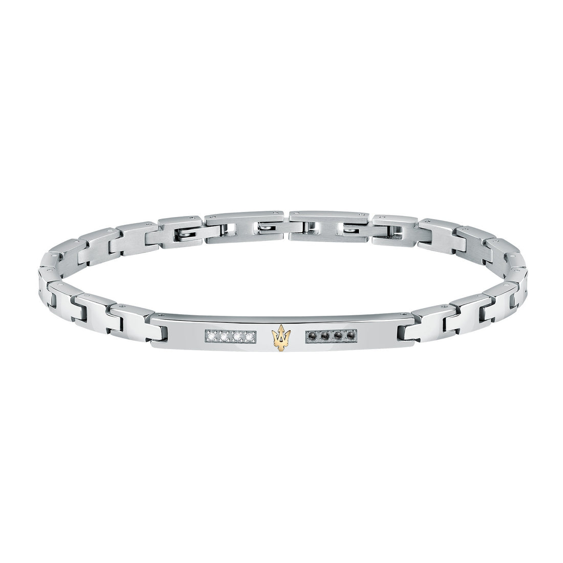 Bracciale Uomo Acciaio Maserati con Centrale semirigido Logato con zirconi JM521ATY12