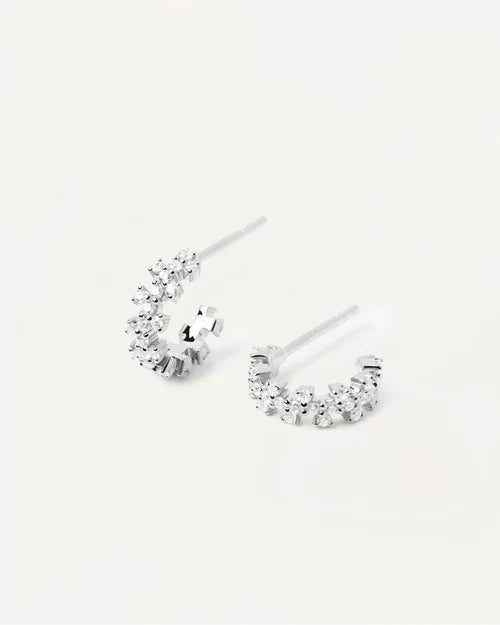 Orecchini Donna PDPaola Argento Bianco 925 Cerchio Zirconi AR02-578-U