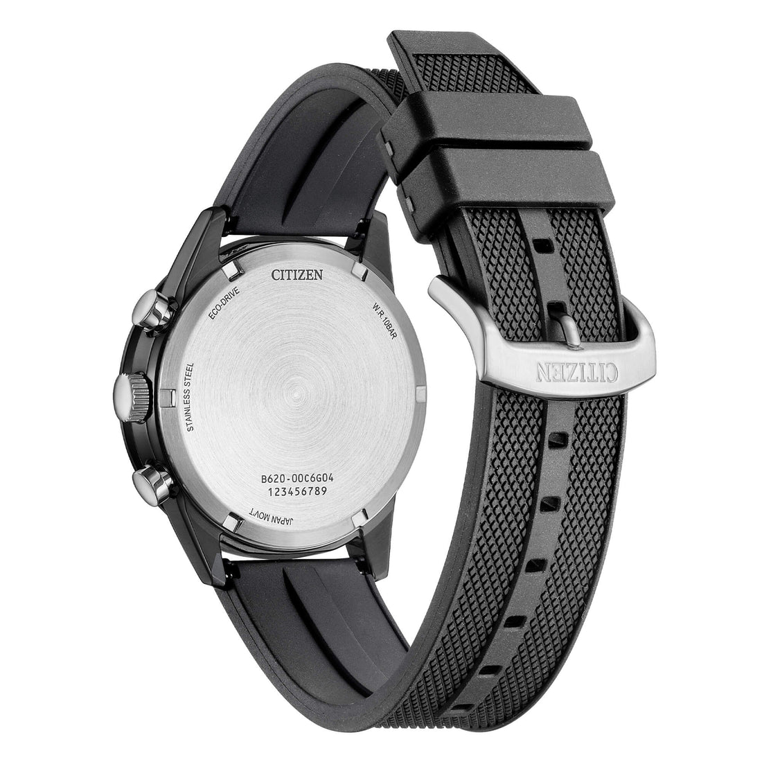 Orologio Uomo Citizen Nero Eco-Drive Cronografo Gomma Data CA4625-02H