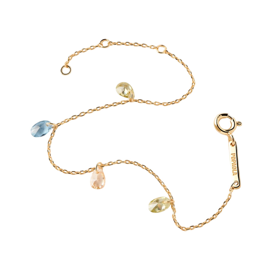 Bracciale Donna PDPaola Argento Dorato 925 Zircone Verde Rosa Blu PU01-790-U