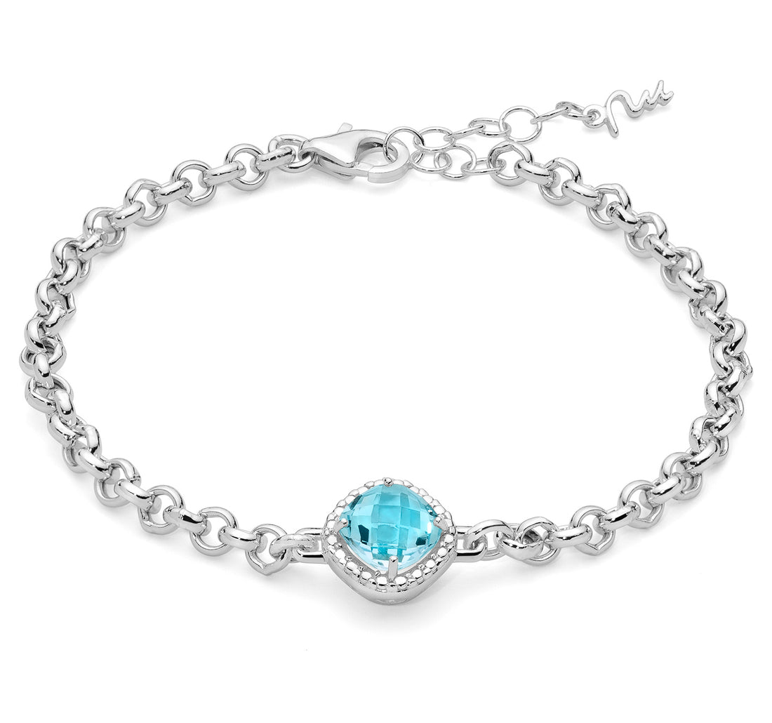 Bracciale Donna Miluna Argento 925 e topazio azzurro Quadrato BRD960