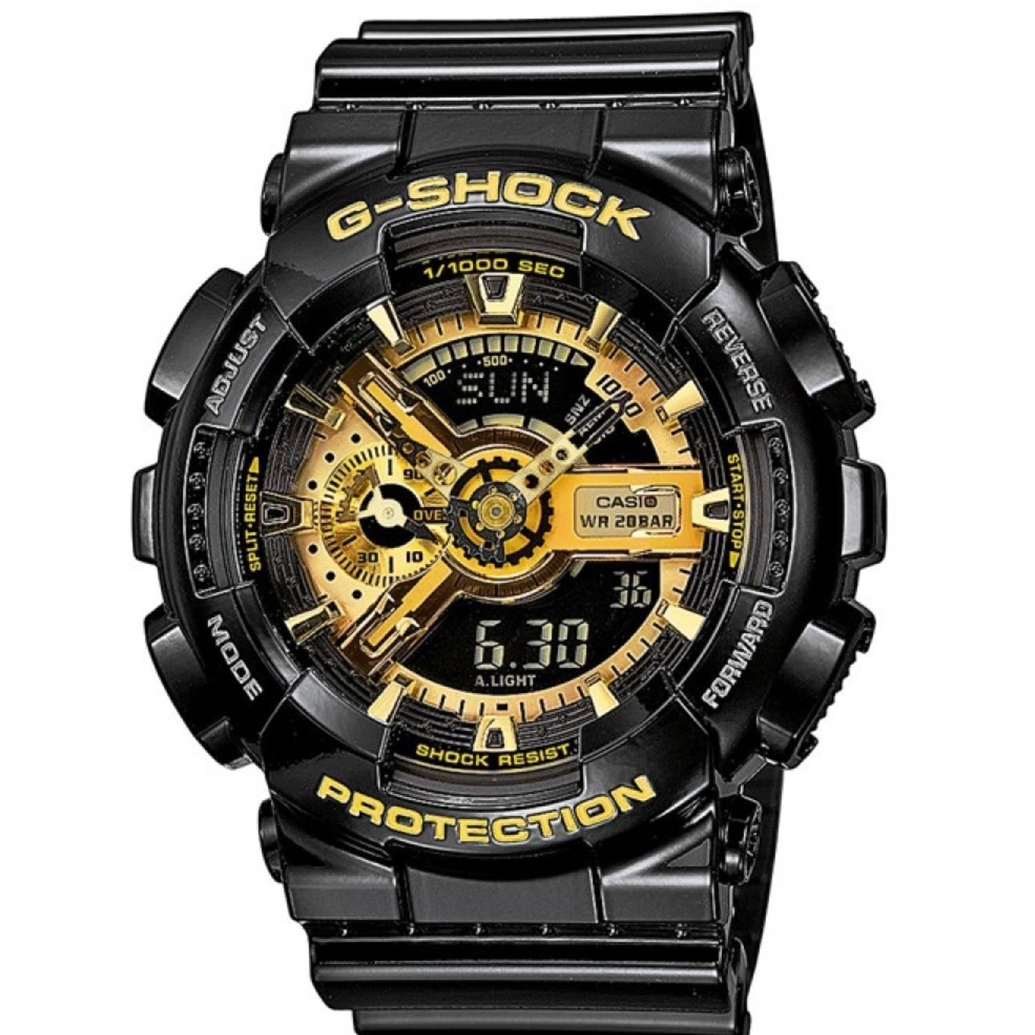 Orologio Uomo Gomma Casio G-SHOCK GA-110GB-1AER Digitale Analogico Nero Dorato