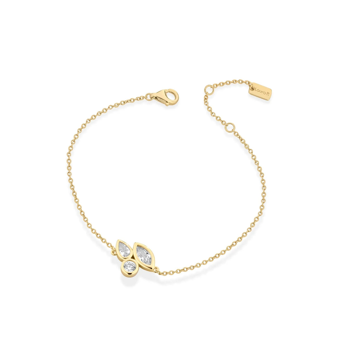 Bracciale Donna Laura P. Argento Dorato 925 Zirconi Bianchi BR0265GB