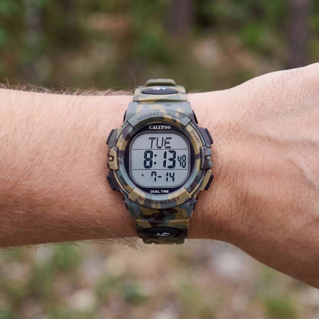 Orologio Uomo Calypso Digitale Gomma Militare K6073/4