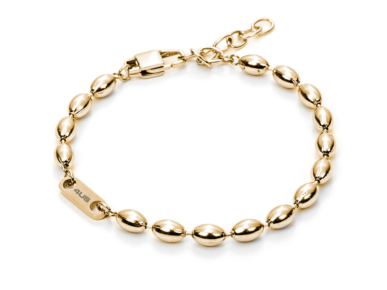 Bracciale Uomo 4US Cesare Paciotti Acciaio Dorato Biglie Schiacciate 4UBR5068