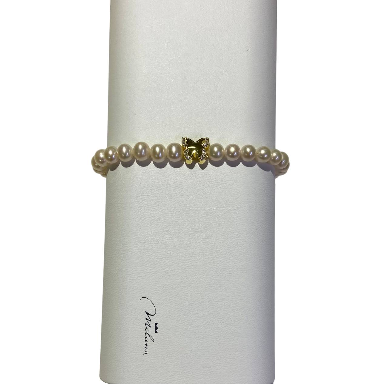 Bracciale Donna Miluna Argento 925 Miss Italia Perle Bianche Farfalla PBR3502G-TPZ