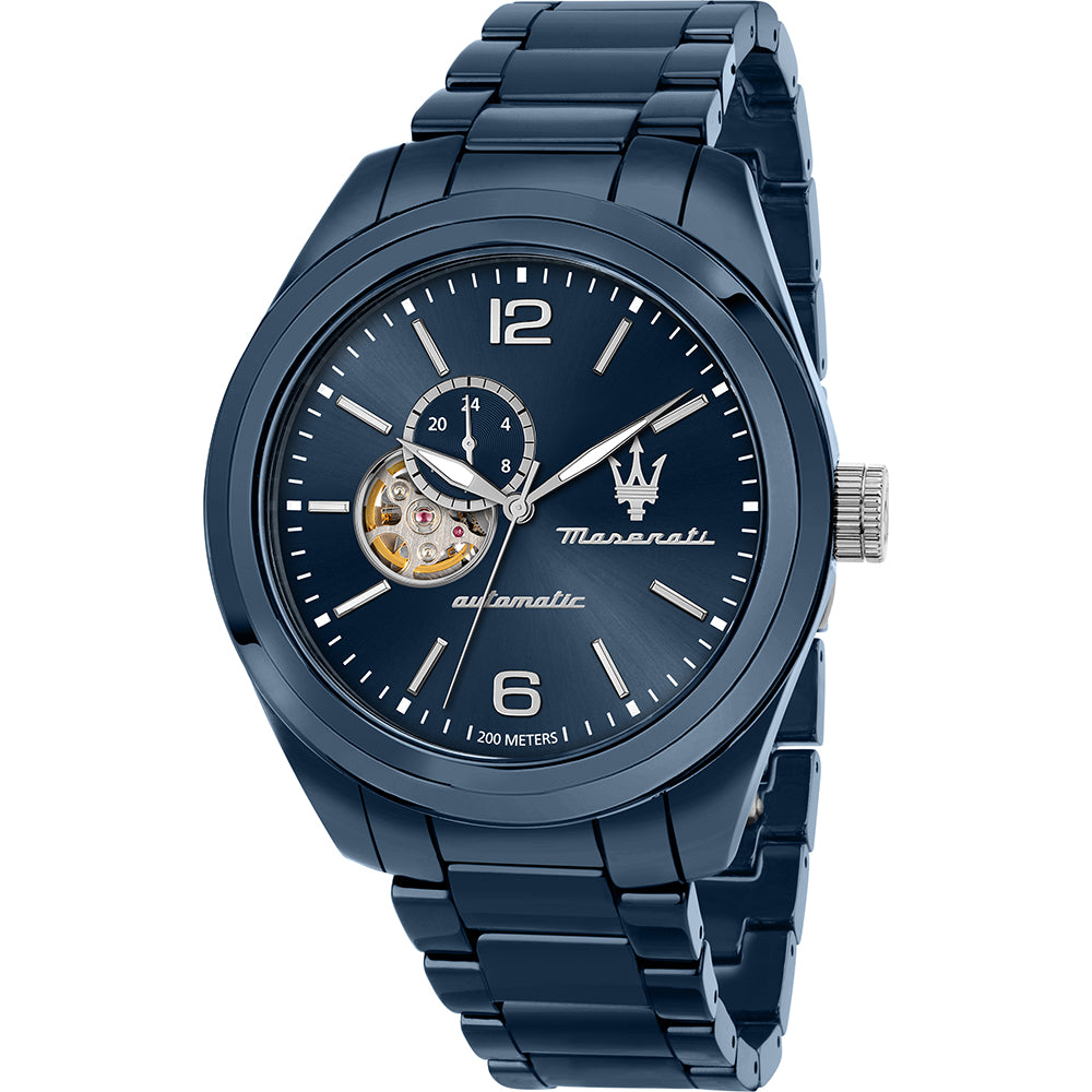 Orologio Uomo Maserati Automatico Solo Tempo Ceramica Blu Argento R8823150002