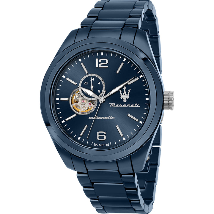 Orologio Uomo Maserati Automatico Solo Tempo Ceramica Blu Argento R8823150002