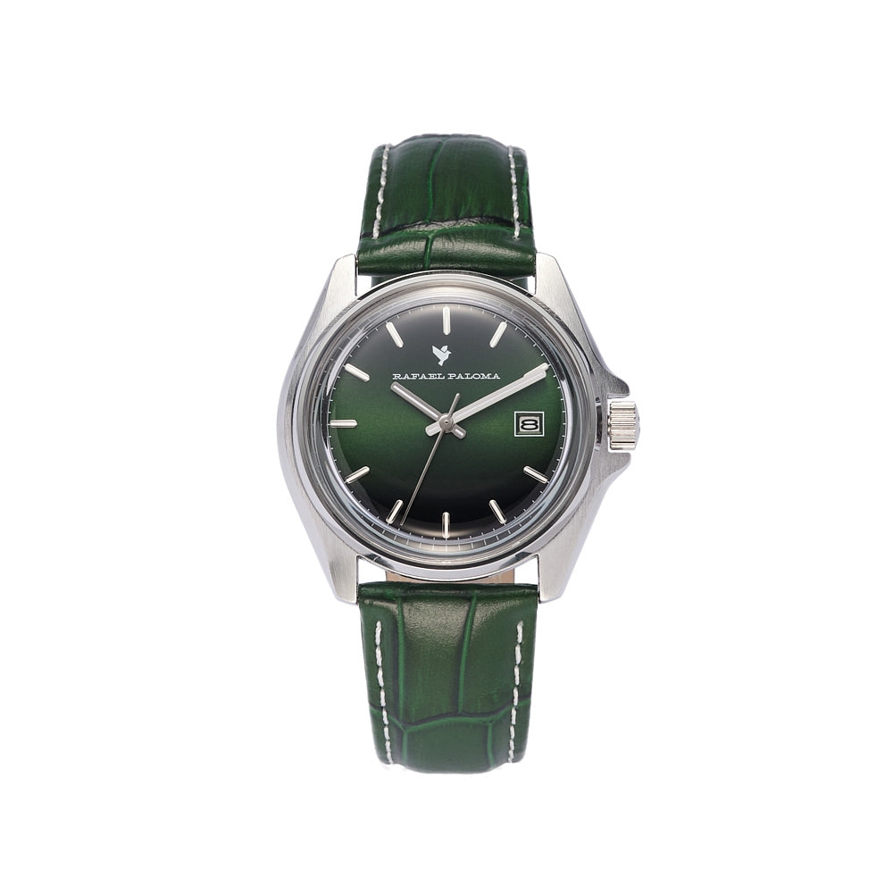 Orologio Uomo Rafael Paloma Acciaio Pelle Verde Data ORP007007