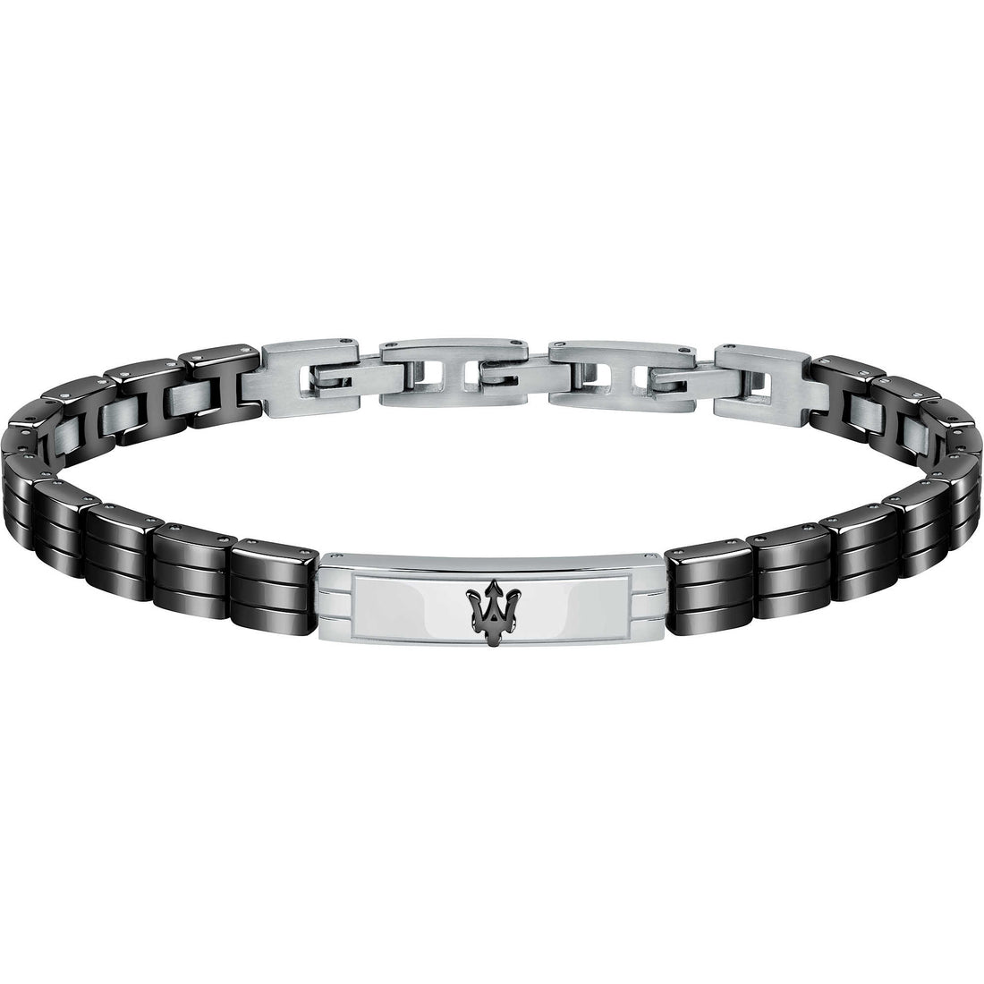 Bracciale Uomo Maserati Acciaio Ceramica Logo Nero JM221ATZ07