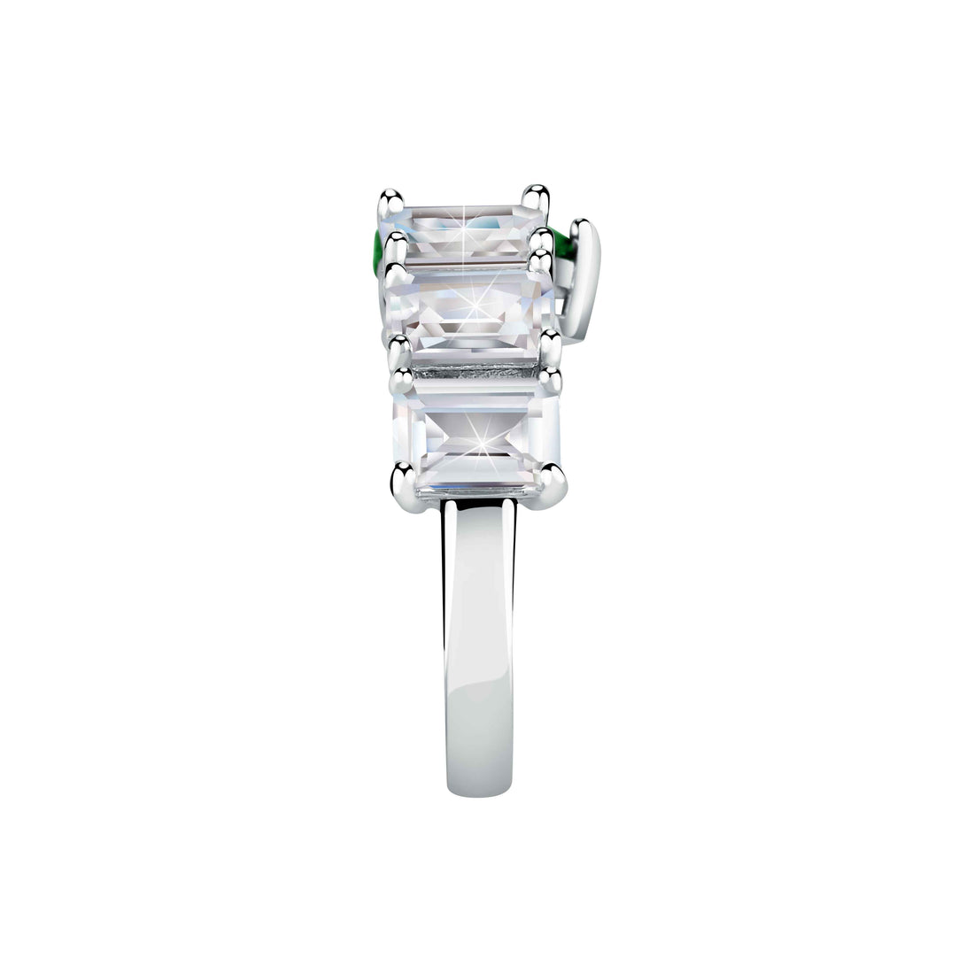 Anello Donna Chiara Ferragni Cuore Zircone Verde Zirconi Bianchi