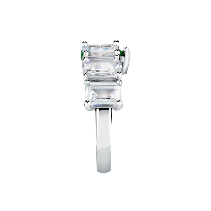 Anello Donna Chiara Ferragni Cuore Zircone Verde Zirconi Bianchi