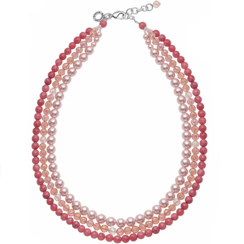 Collana Donna Ottaviani Multifili Cristalli Perle Rosa 501392C