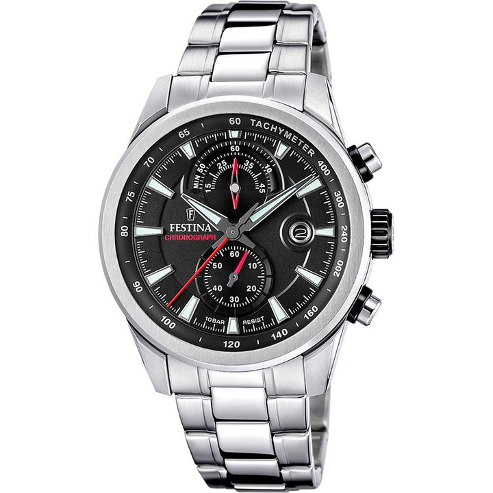 Orologio Uomo Festina Cronografo Nero Acciaio Data 10 ATM F20694/6