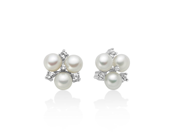 Orecchini Donna Miluna Perle Argento 925 Con Pietra Topazio Bianco PER2838