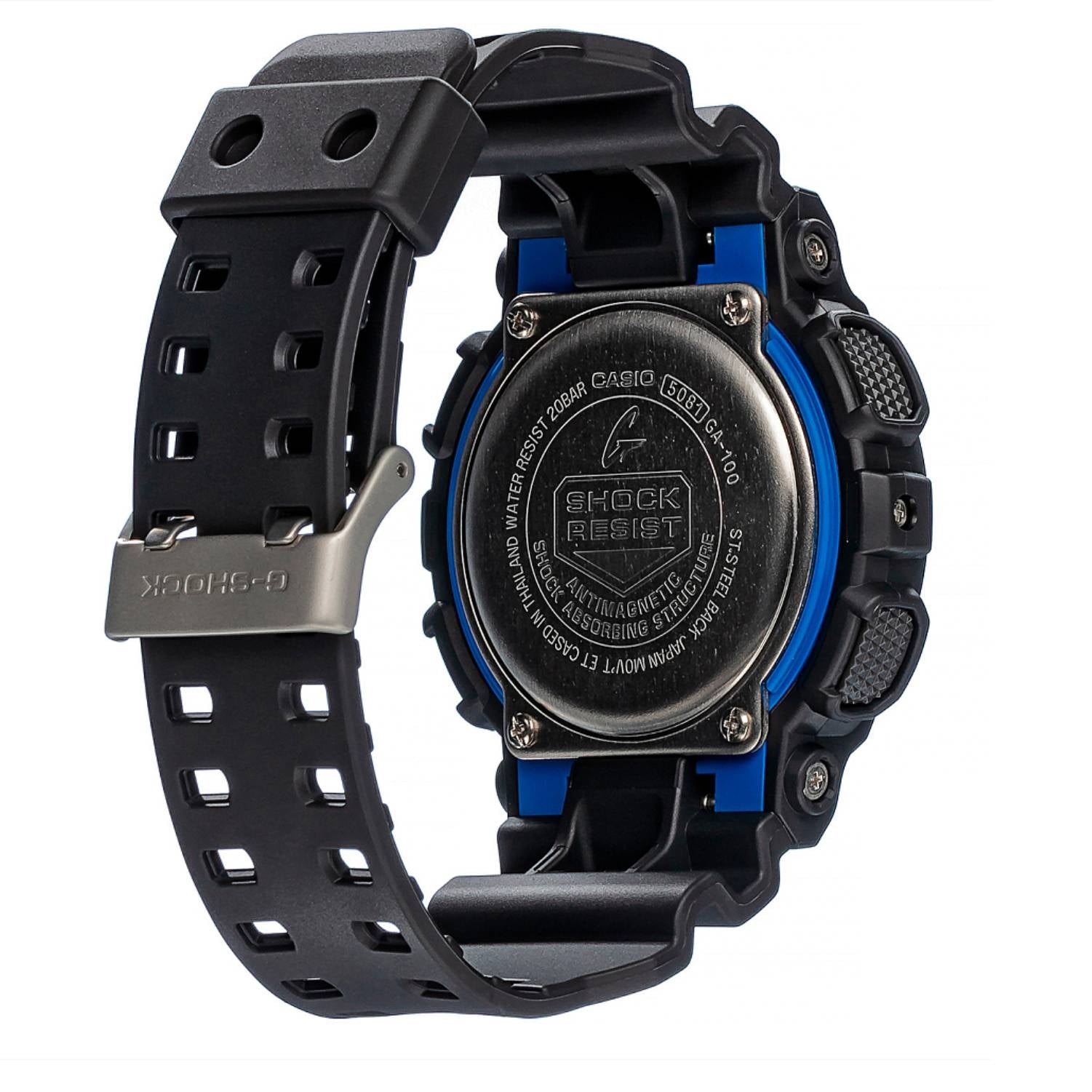 Orologio Uomo Gomma Casio Quarz G-SHOCK GA-100-1A2ER Digital Analogico Nero Blu