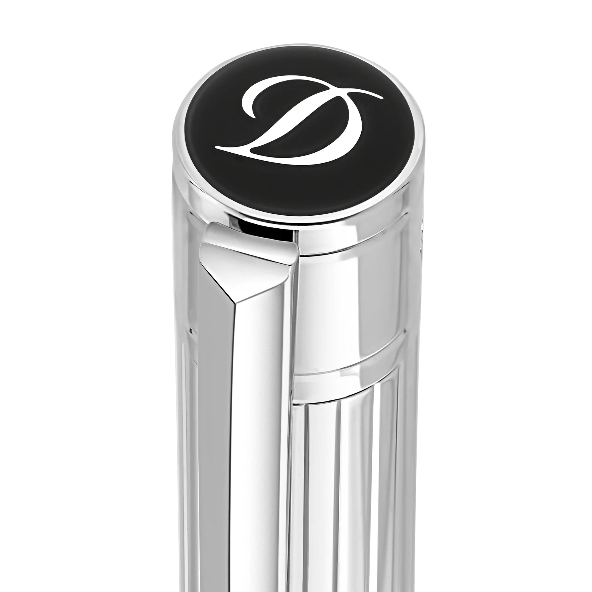 Penna Uomo Dupont Initial Sfera Lucida Acciaio Linee Verticali 275201