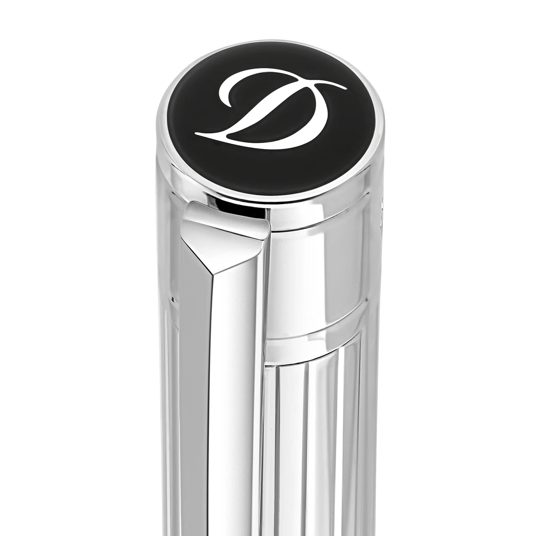 Penna Uomo Dupont Initial Sfera Lucida Acciaio Linee Verticali 275201