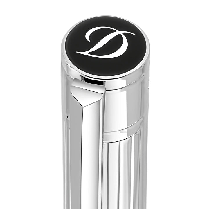 Penna Uomo Dupont Initial Sfera Lucida Acciaio Linee Verticali 275201
