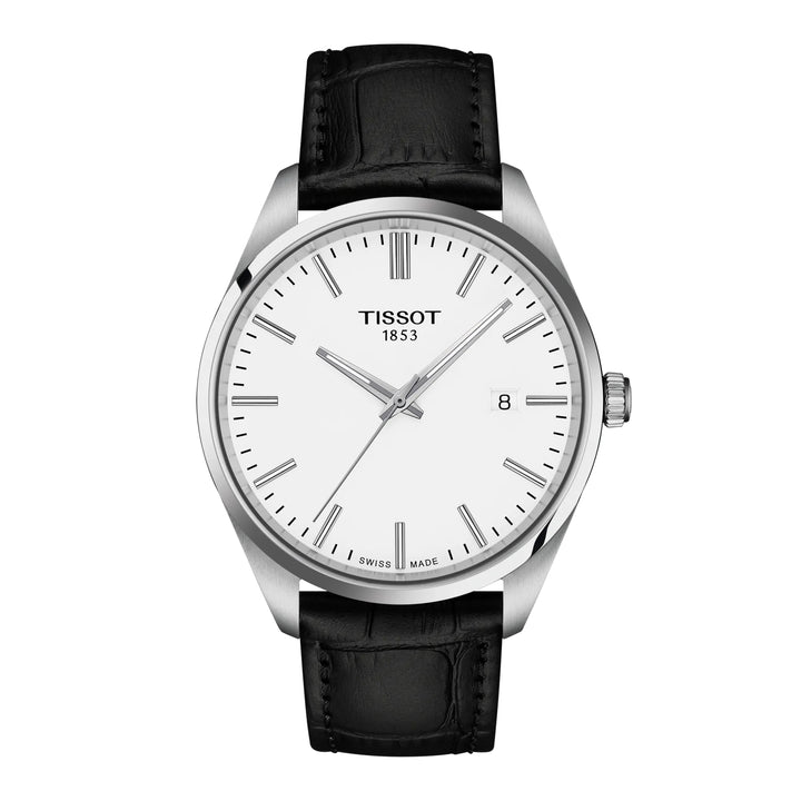 Orologio Uomo Tissot PR100 Acciaio Quarzo Bianco Pelle T1504101601100