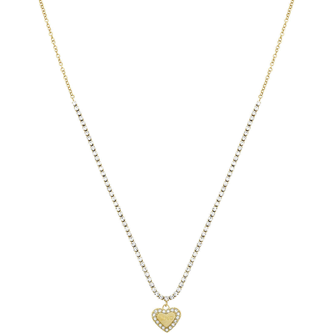 Collana Donna Liu Jo Acciaio Dorato Tennis Zirconi Cuore Oro Lucido LJ1554