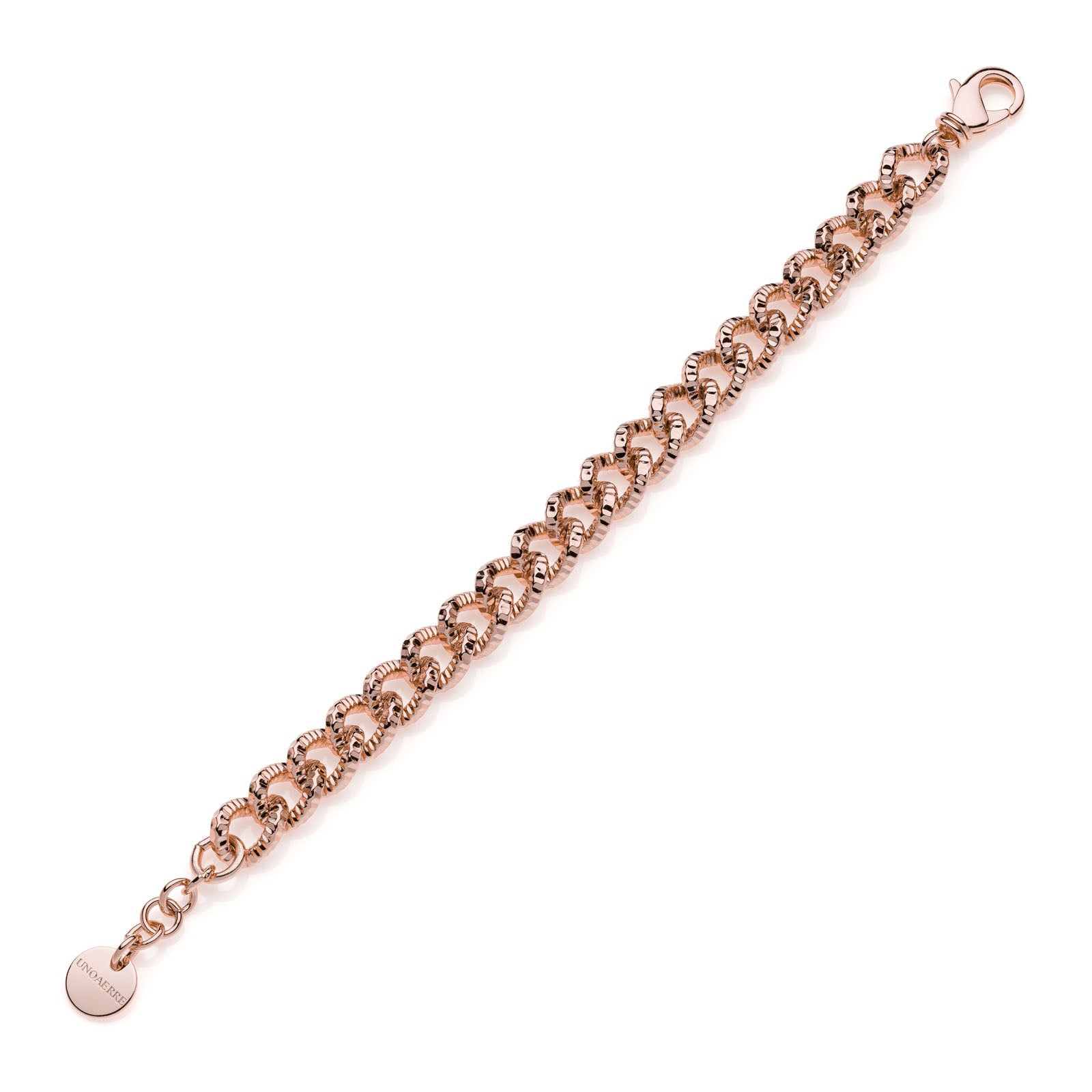 Bracciale Donna Unoaerre Bronzo Rosè Diamantato Catena Groumette 540247