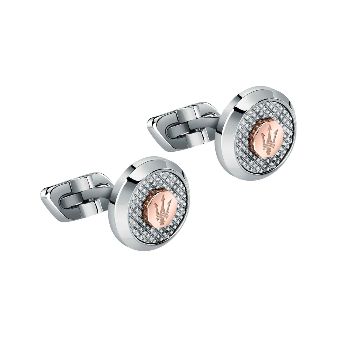 Gemelli Uomo Maserati Acciaio Lucido Satinato Logo Inciso Rosè JM223ATK20