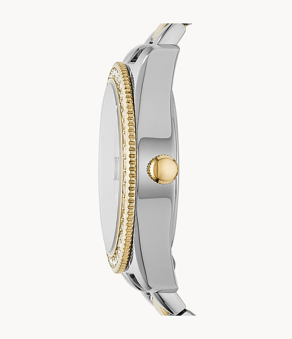 Orologio Donna Acciaio Fossil Solo Tempo Con Ghiera Zirconata ES4319