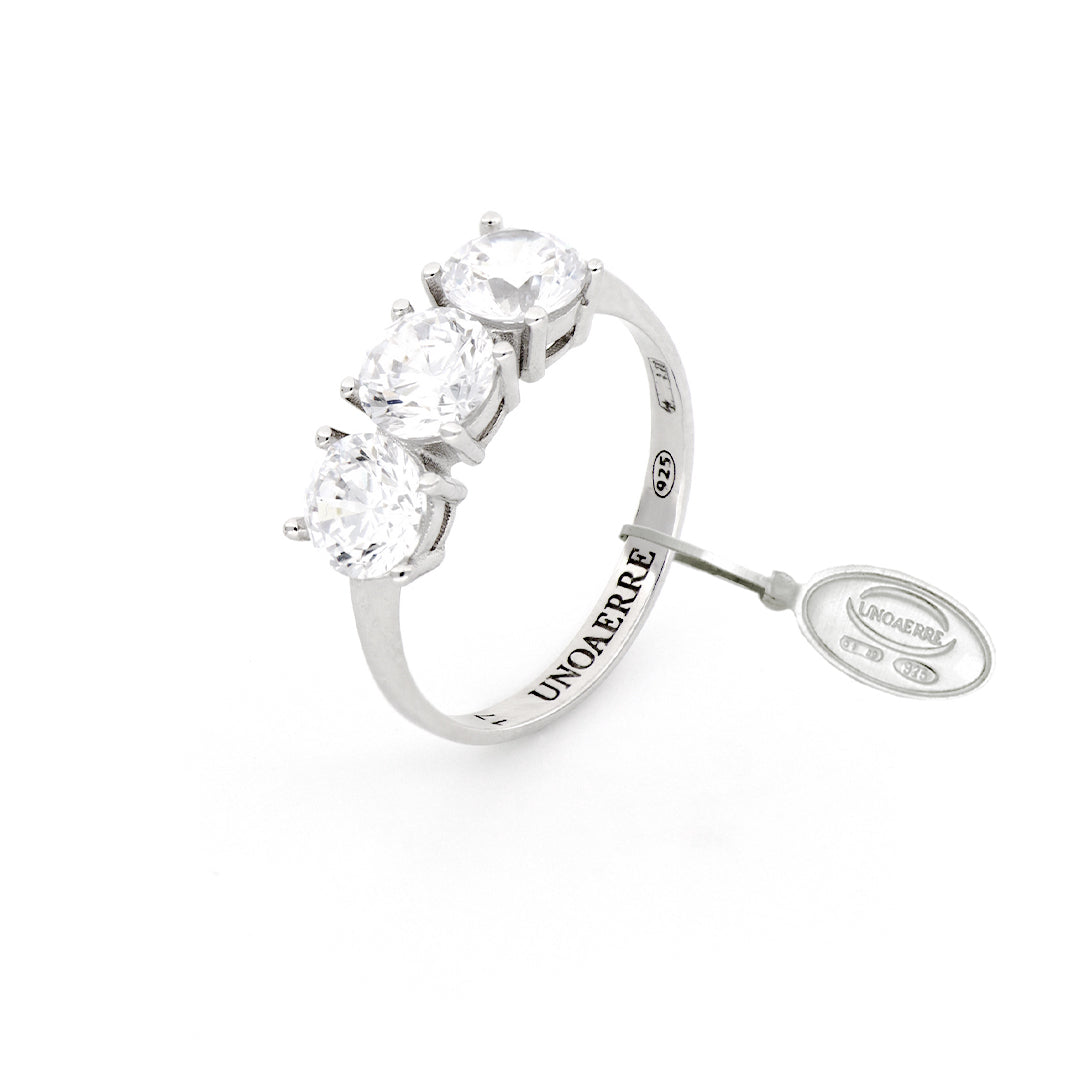 Anello Donna Unoaerre Argento Bianco 925 Trilogy Maxi Zirconi 504497/19