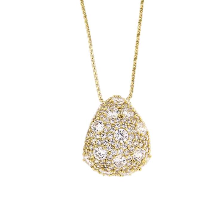 Collana Donna Magnolia Bronzo Dorato Goccia Zirconi Bianchi CL10001G