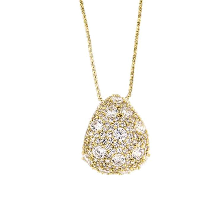 Collana Donna Magnolia Bronzo Dorato Goccia Zirconi Bianchi CL10001G